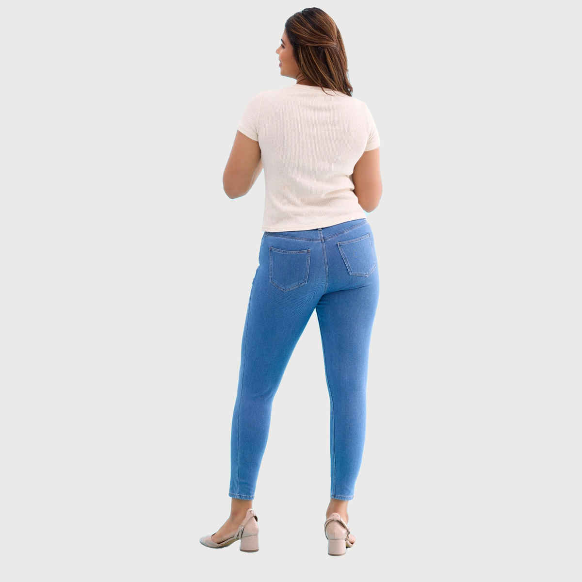 Go Colors Women's Solid Denim Jeggings | LJ03 | Light Blue - M
