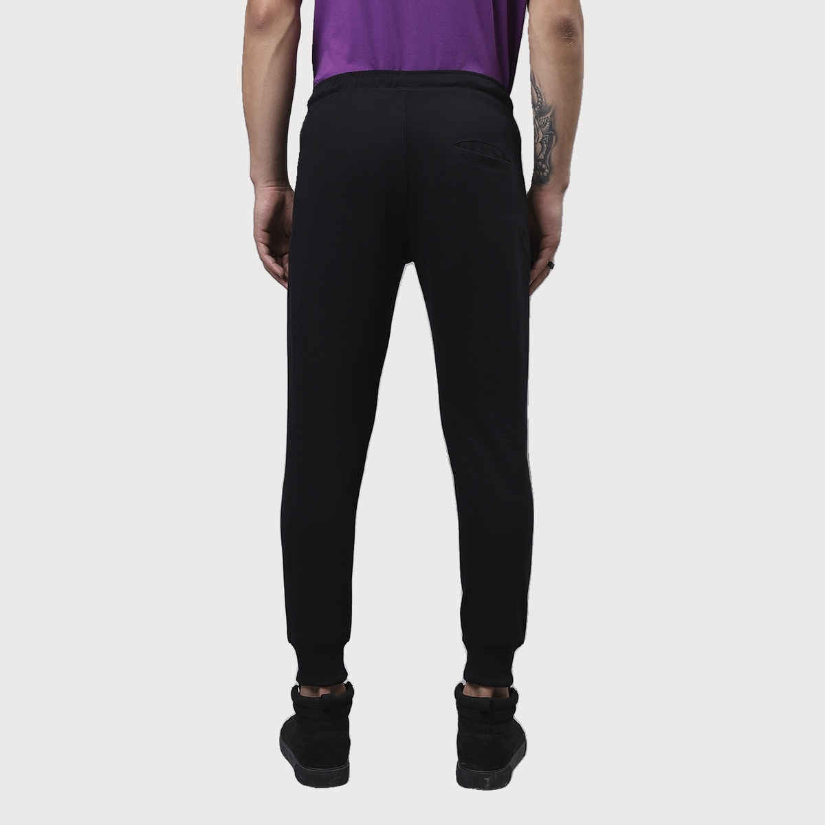 Bewakoof Men's Zipper Casual Joggers | Black | M