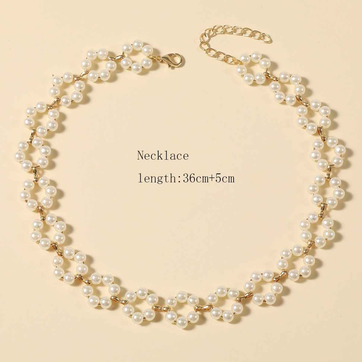 Shining Diva Fashion Stylish Pearl Chain Pendant Choker Necklace for Women and Girls | 14633np