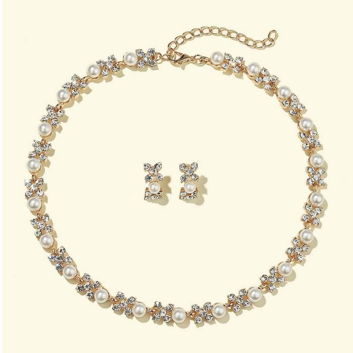 Shining Diva Fashion Latest Stylish Design Pearl Choler Necklace Set for Women and Gilrs | 15219s