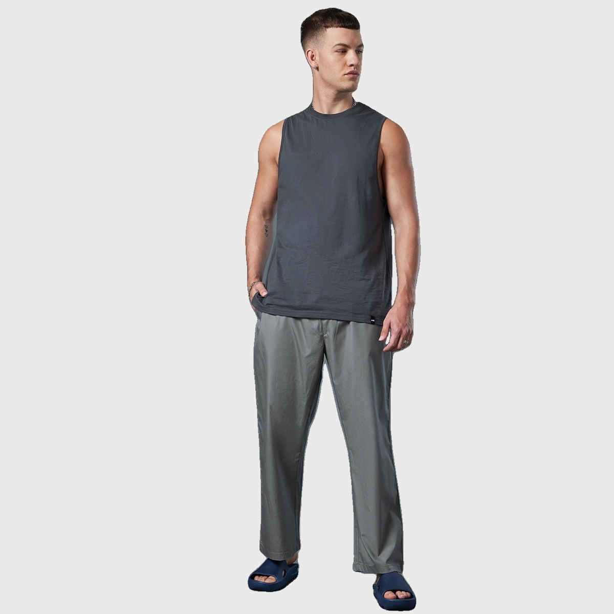 Bewakoof Men's Oversized Pyjamas | Grey - M