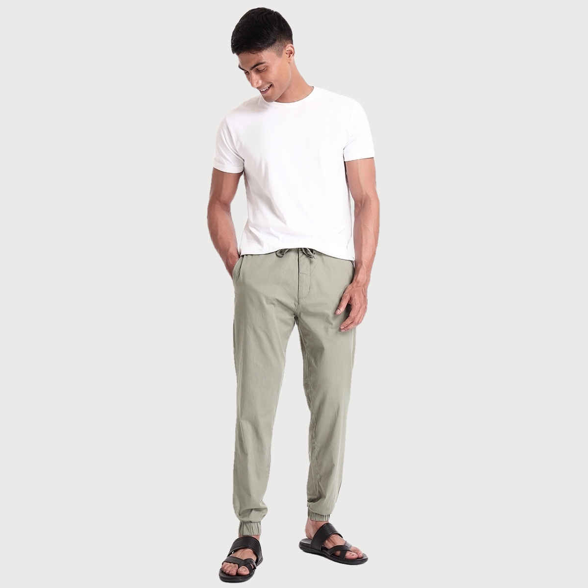 Bewakoof Men's Joggers | Green - L