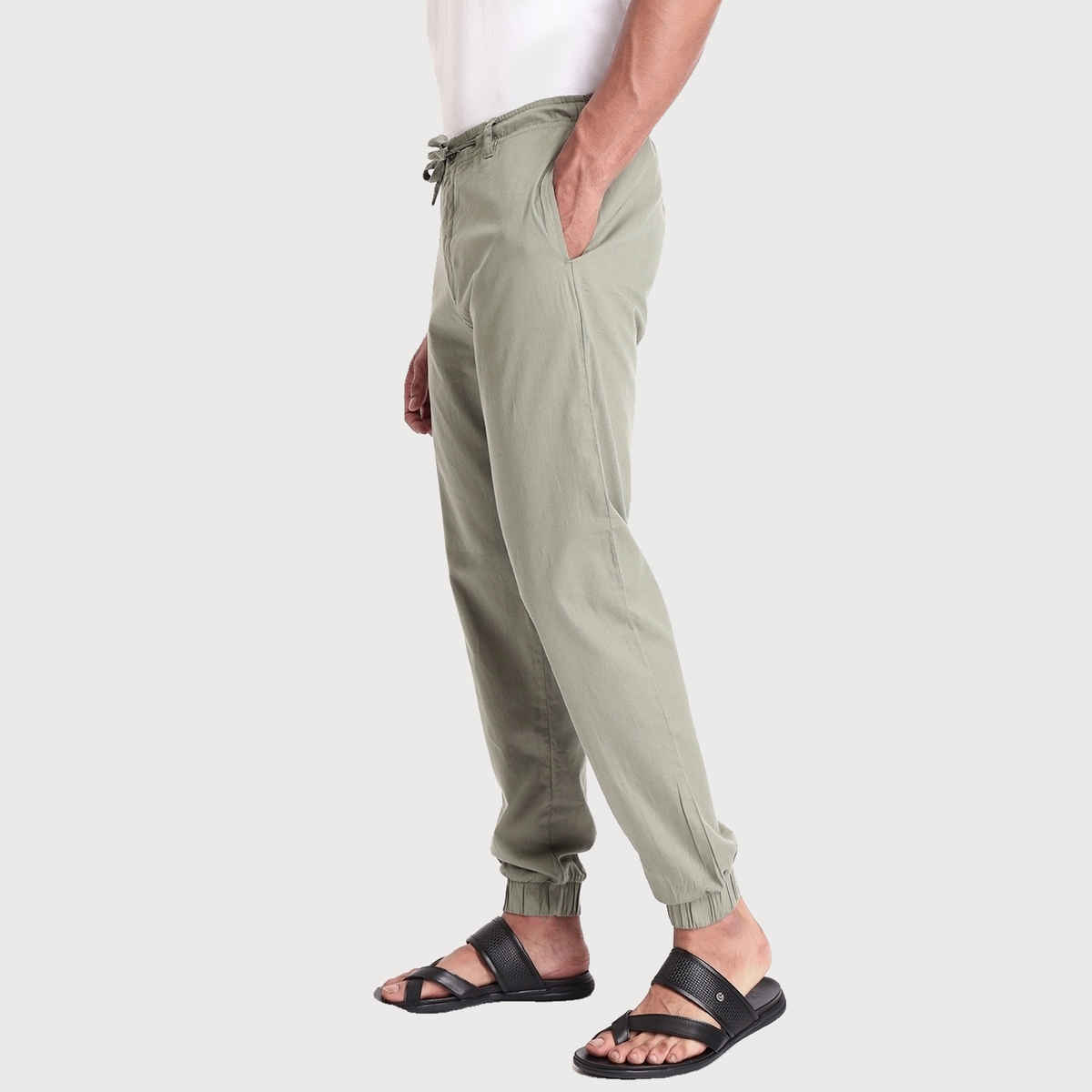 Bewakoof Men's Joggers | Green - L