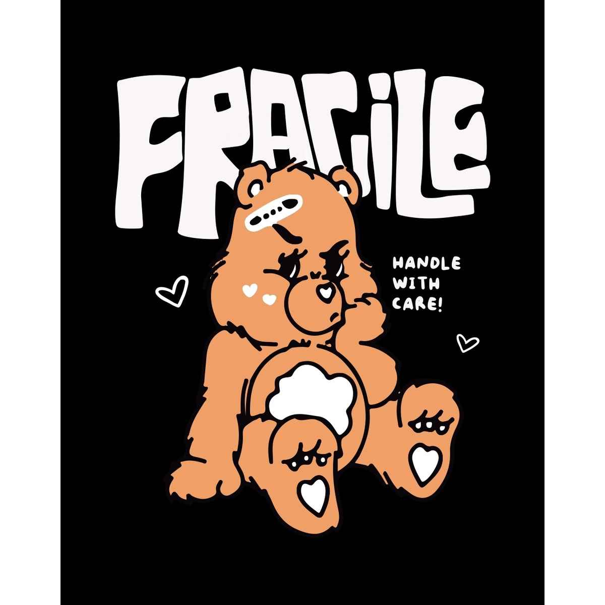 Bewakoof Women's Fragile Graphic Printed Boyfriend T-shirt | Black - XL