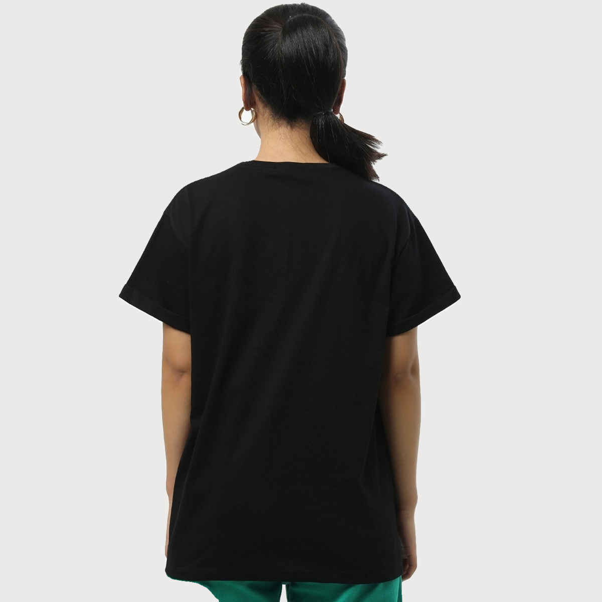 Bewakoof Women's Dope Shit Typography Boyfriend T-shirt | Black - M