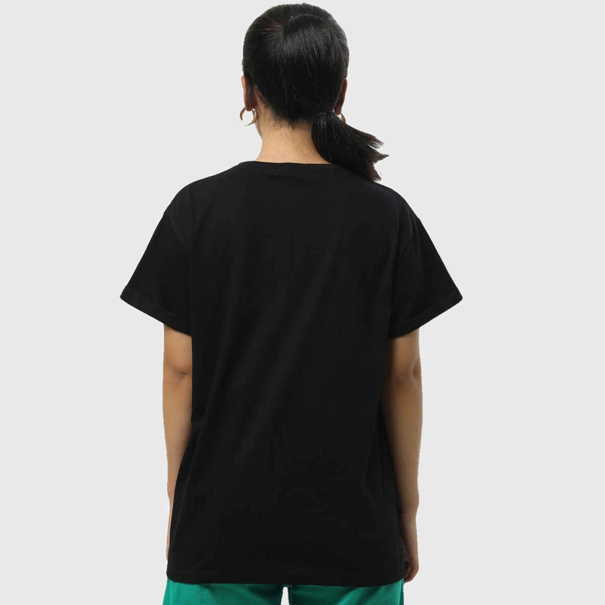 Bewakoof Women's Been There Graphic Printed Boyfriend T-shirt | Black - S