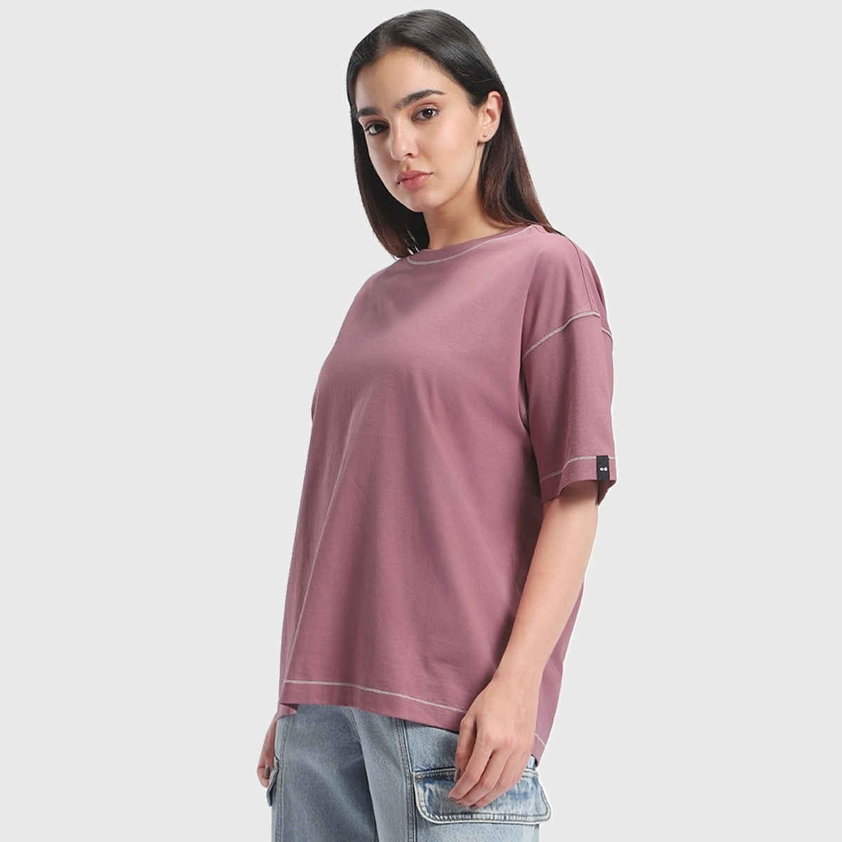 Bewakoof Women's Oversized T-shirt | Purple - L