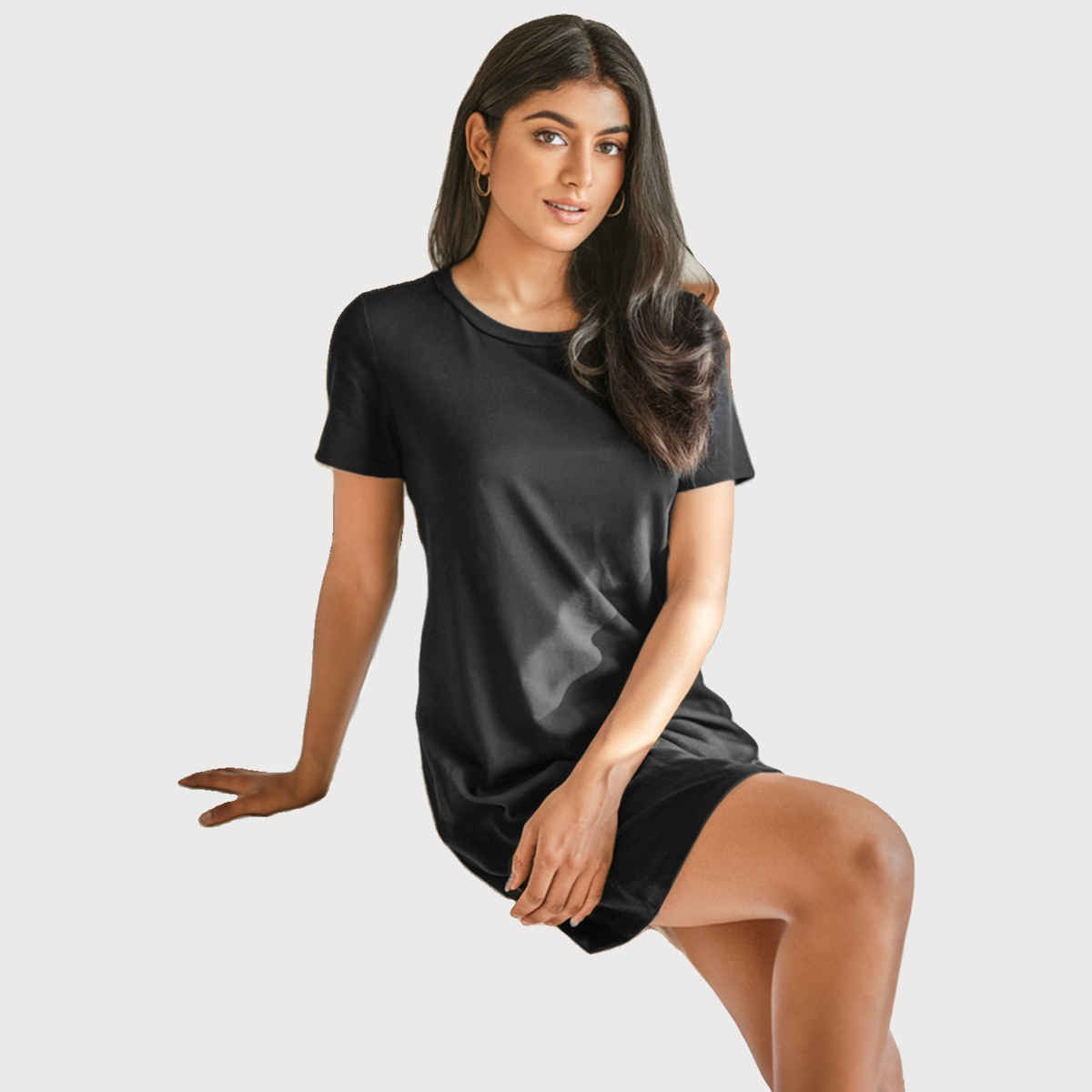 Fflirtygo Women's Cotton Sleep Tees Loungewear Gsn Black | XL