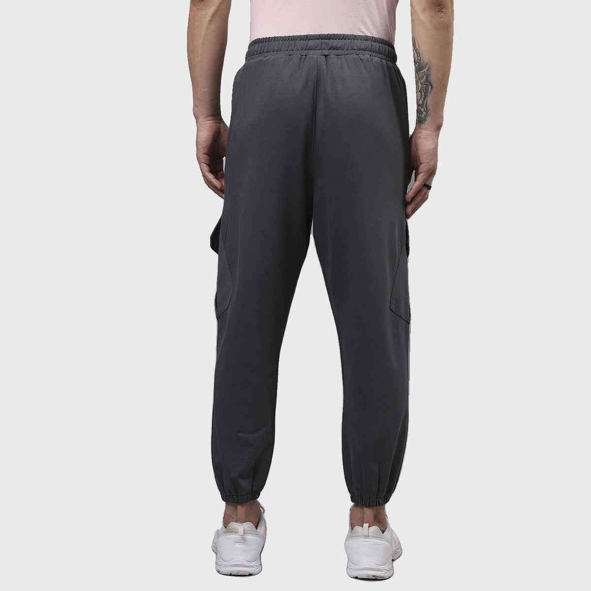 Bewakoof Air 1.0 Men's Super Loose Fit Cargo Joggers | Grey - M