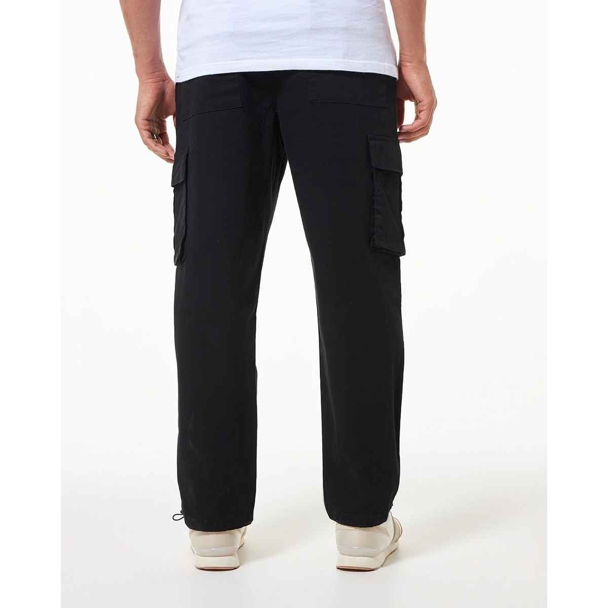 Bewakoof Men's Oversized Cargo Parachute Pants | Black - 32