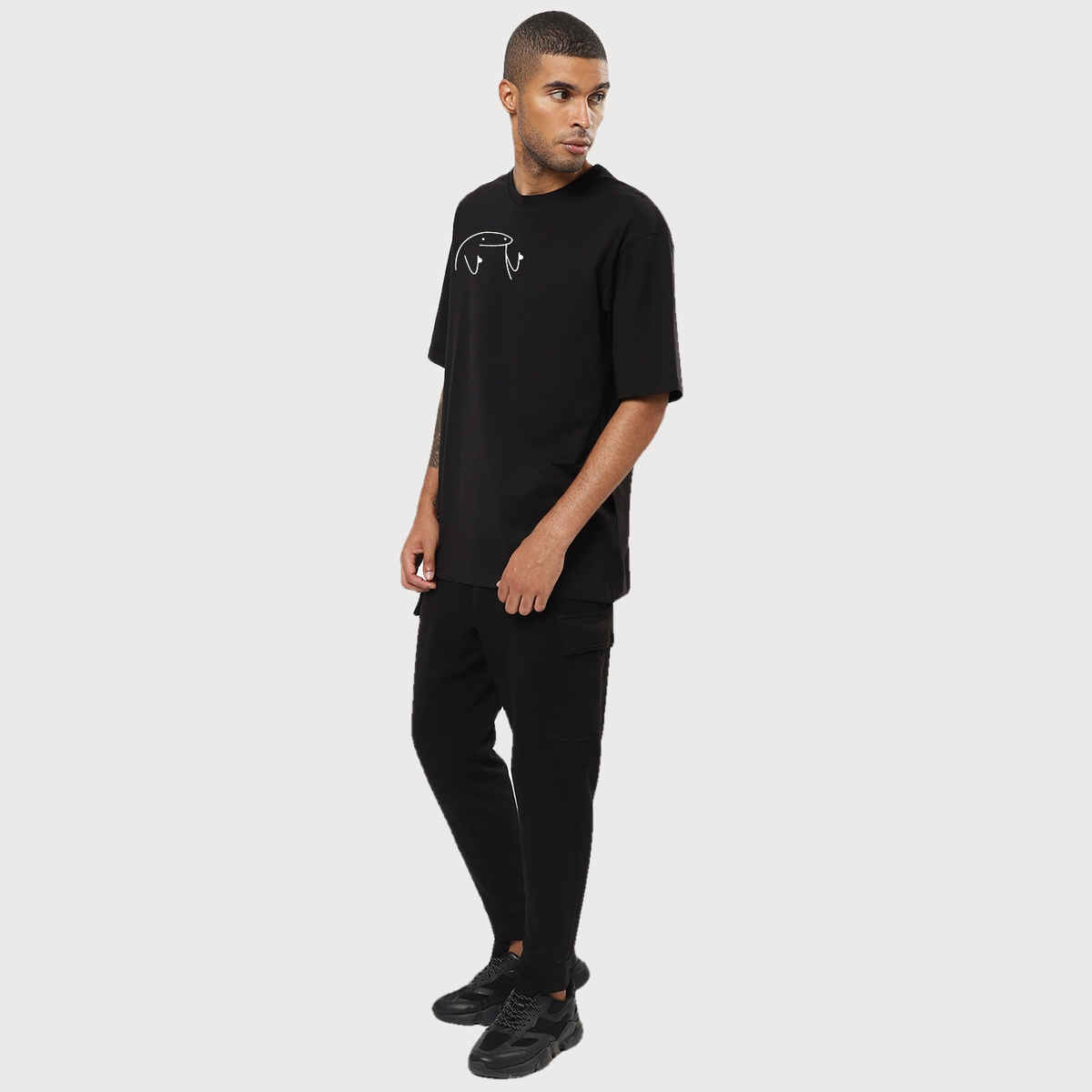 Mad Over Print Men's Meme Oversized T-shirt | Black - XL