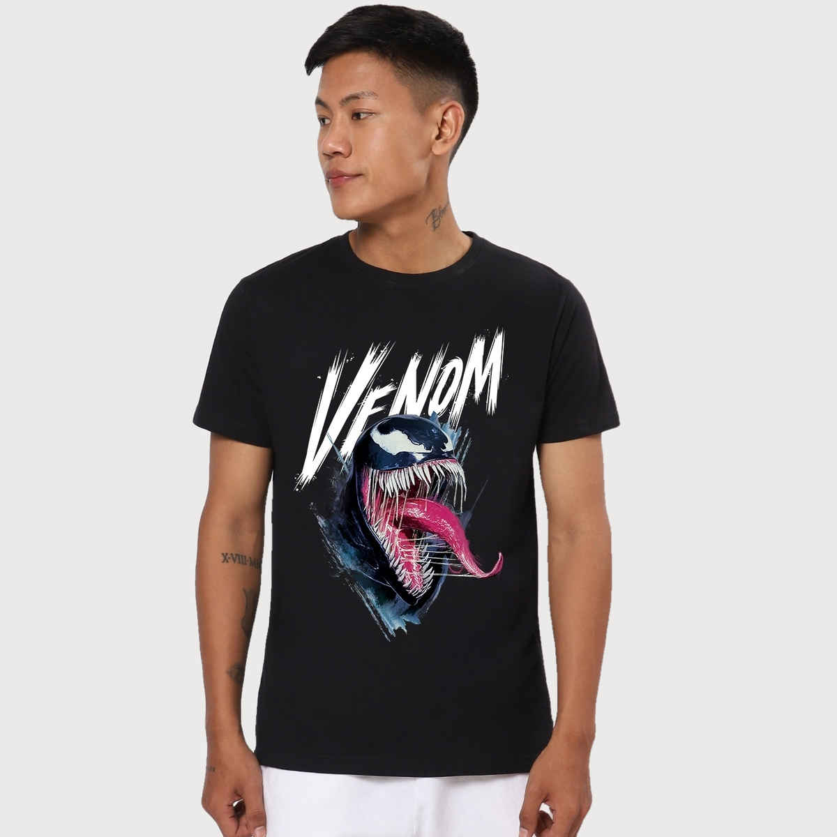 Bewakoof Men's Venom Scream Graphic Printed T-shirt | Black - L