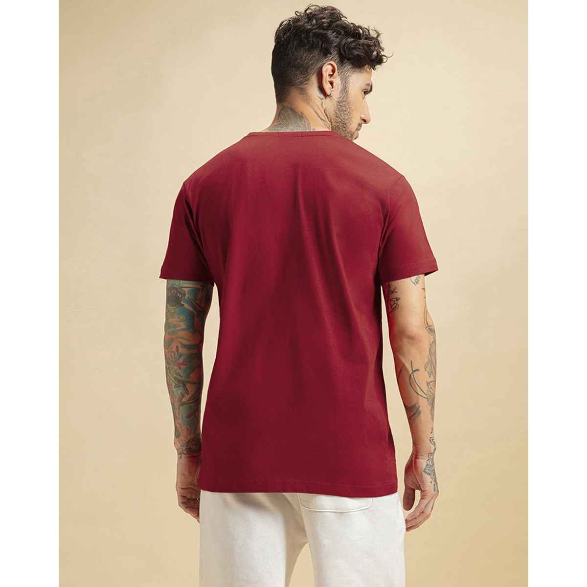 Bewakoof Tom & Jerry Merchandise Men's Red Pocket Jerry Graphic Printed T-shirt - L