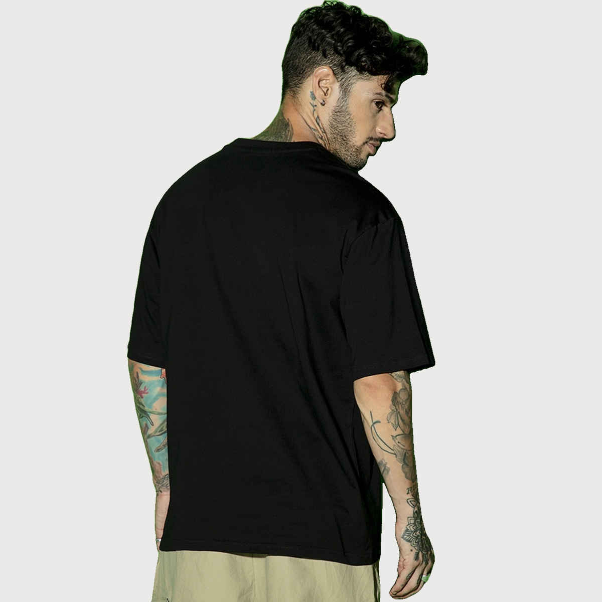 Bewakoof Men's Deadpool Graphic Printed Oversized T-shirt | Black - XL