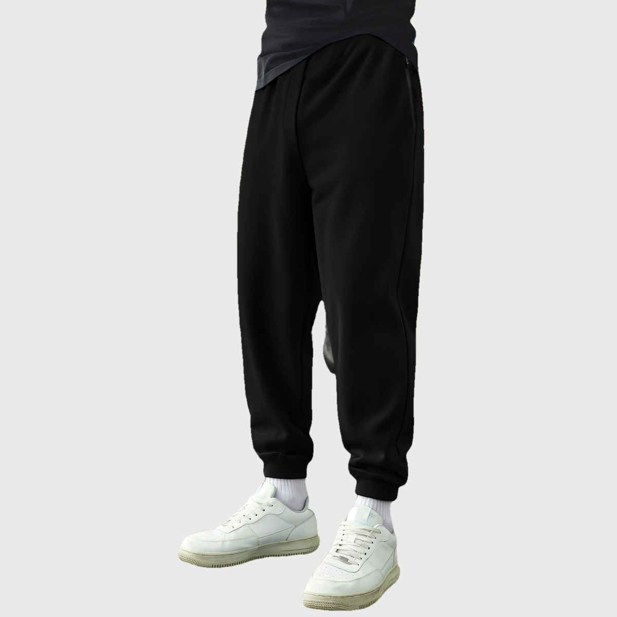 Bewakoof Men's Zipper Casual Joggers | Black | M