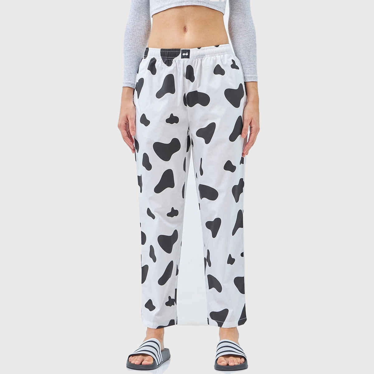 Bewakoof Women's White & Black All Over Printed Pyjamas | M