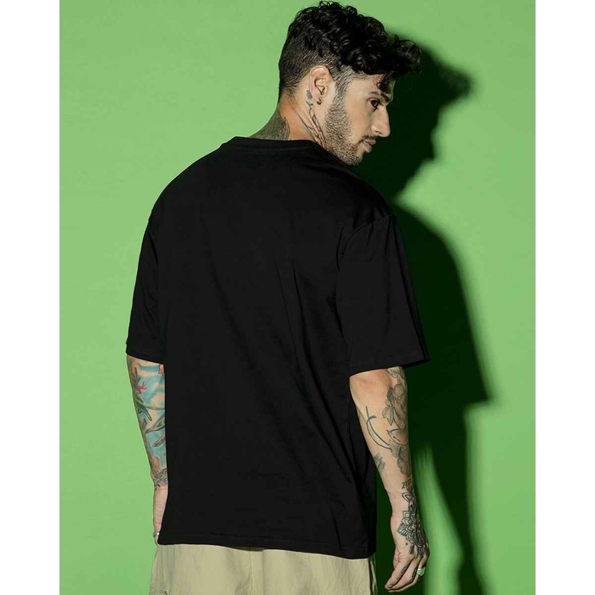 Bewakoof Men's Deadpool Graphic Printed Oversized T-shirt | Black - M