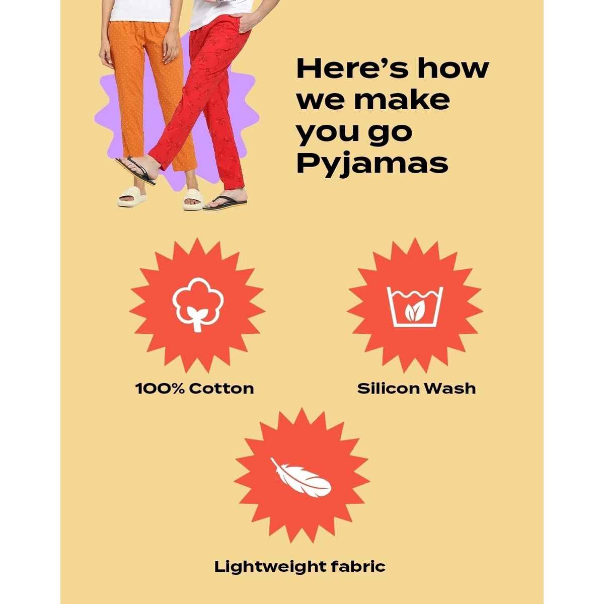 Bewakoof Official Looney Tunes Merchandise Women's Green All Over Printed Wide Leg Pyjamas | S