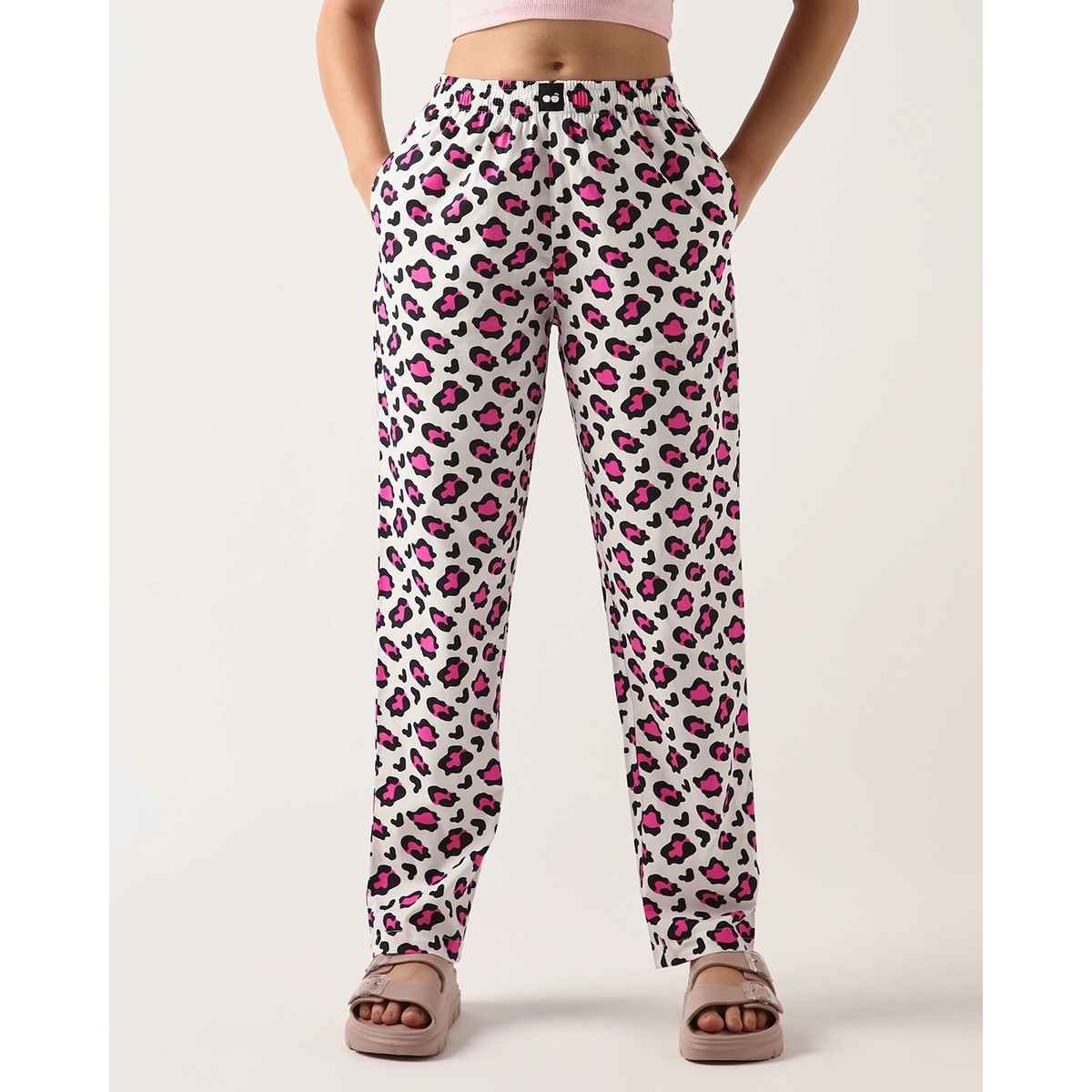 Bewakoof Women's All Over Printed Pyjamas | White - S