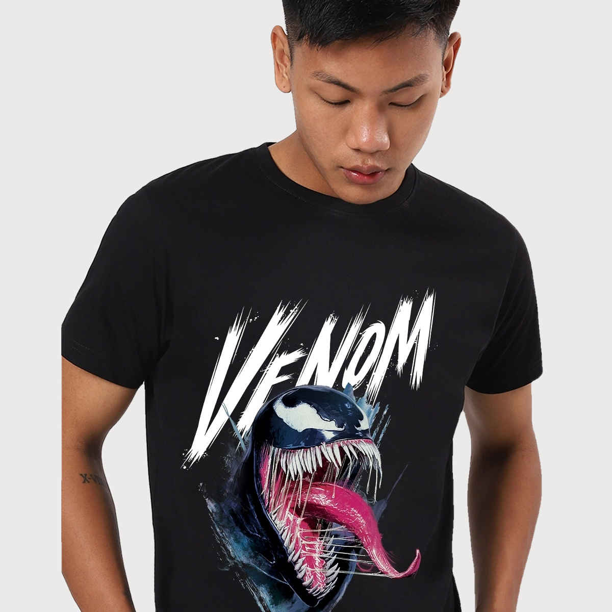 Bewakoof Men's Venom Scream Graphic Printed T-shirt | Black - L