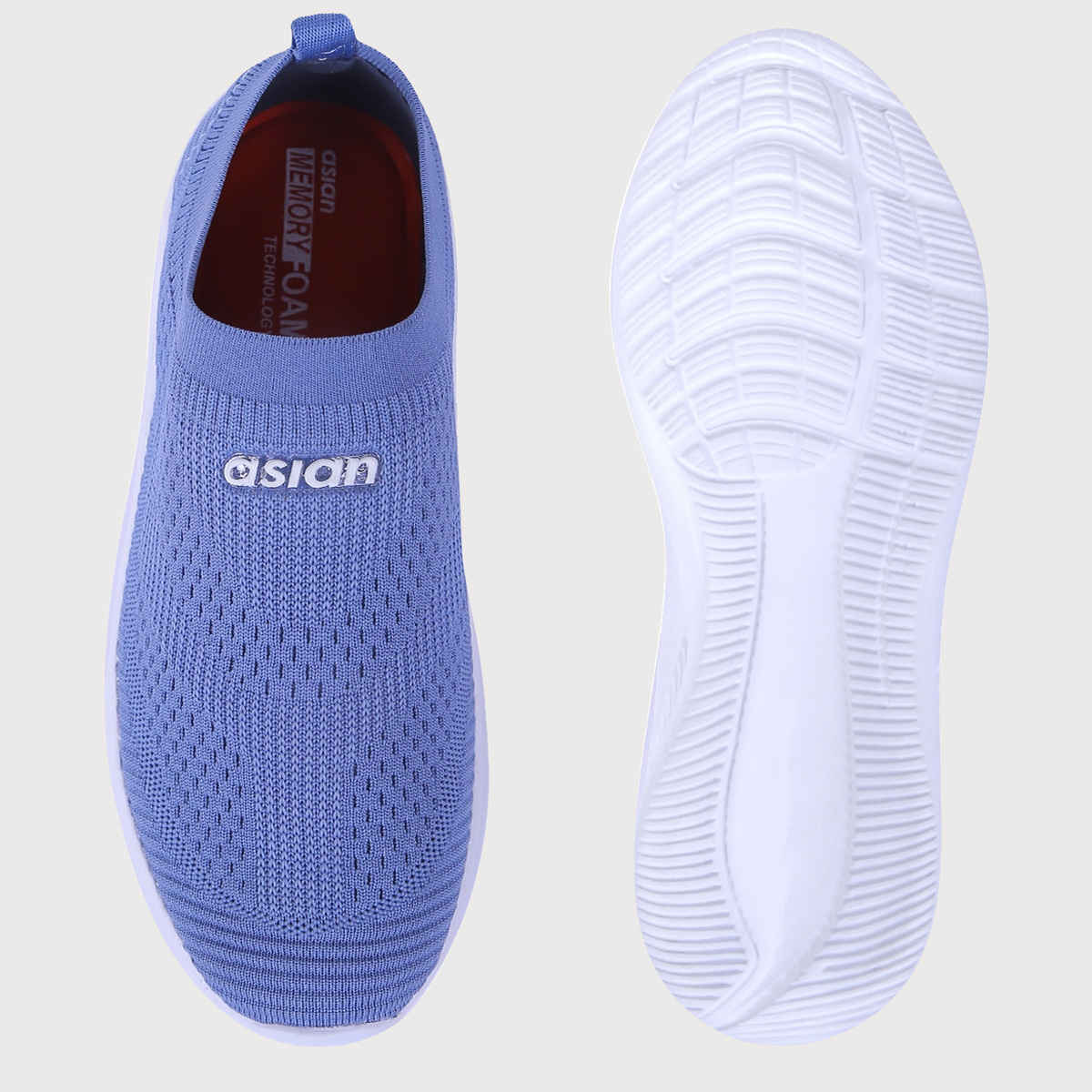 Asian Men s Wind-04 Slateblue Laceless Shoes | UK-6