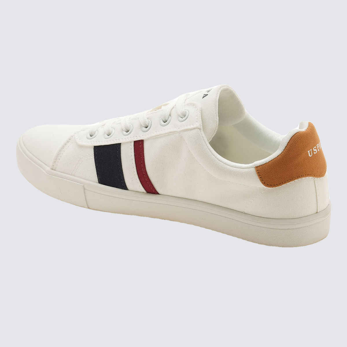 U.S. Polo Assn. Men's Striped Round Toe Abor 3.0 Sneakers | Off White - UK 10