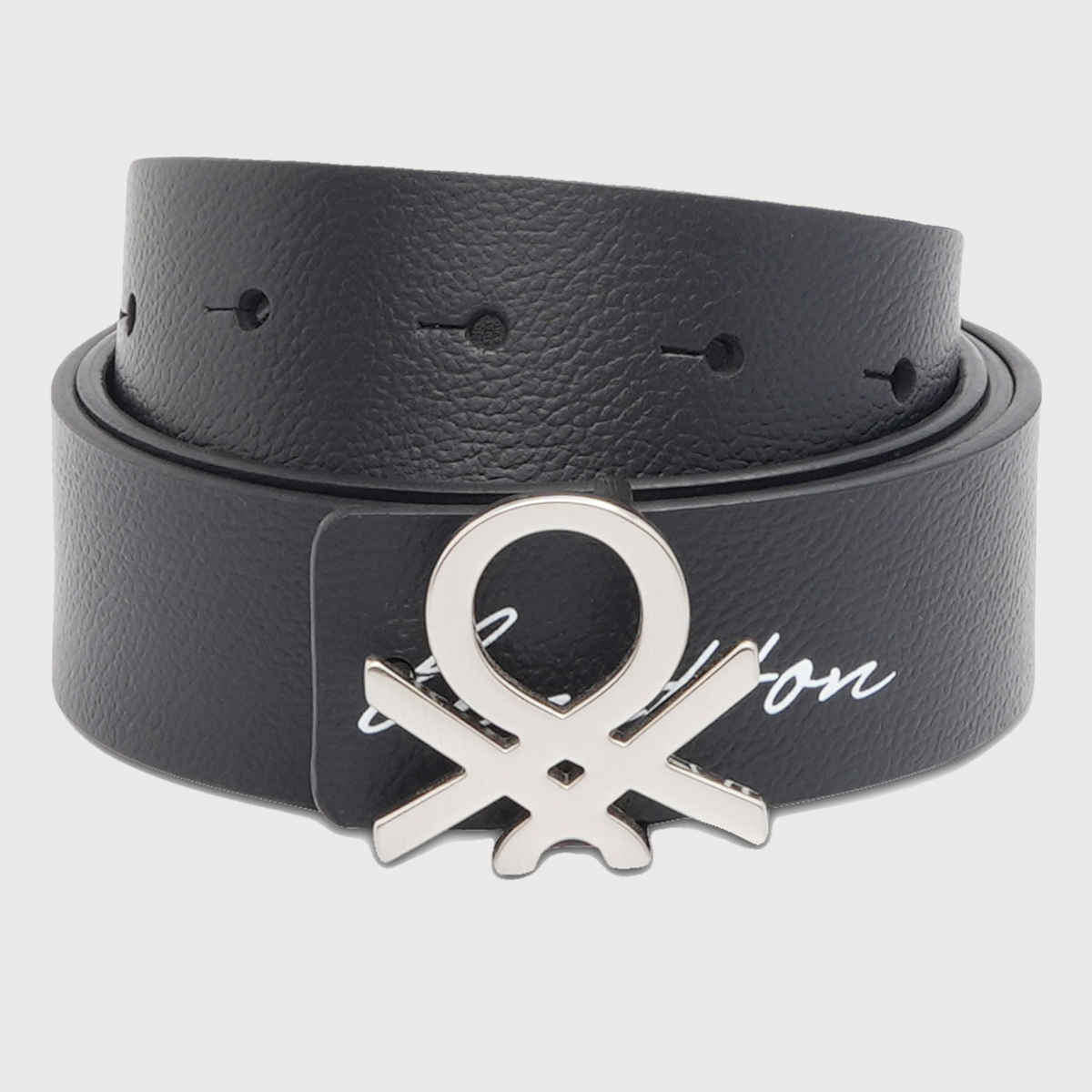 United Colors Of Benetton Men's Solid Leather Reversible Belt | Black Malaga - 36 Inches