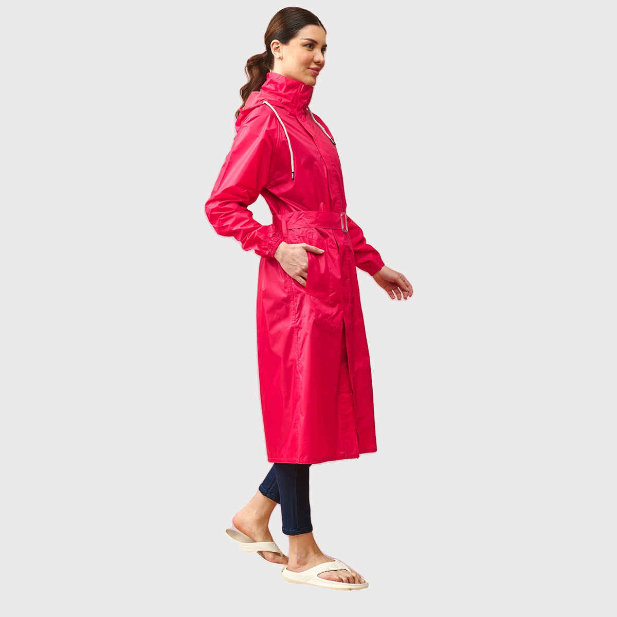 Lux Venus Over Coat Rainwear for Women - Pink | L