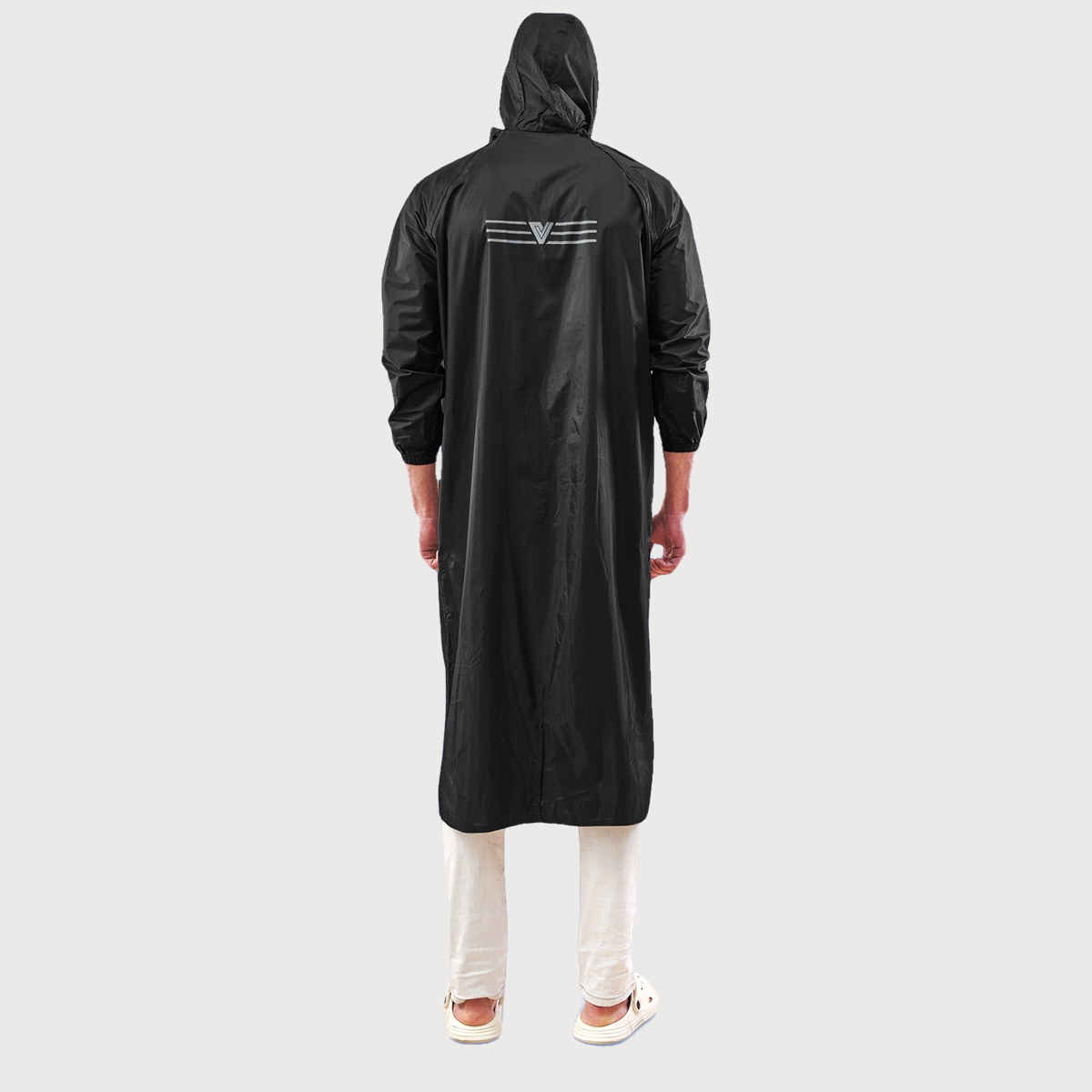 Lux Venus Long Overcoat Rainwear for Men - Black | L