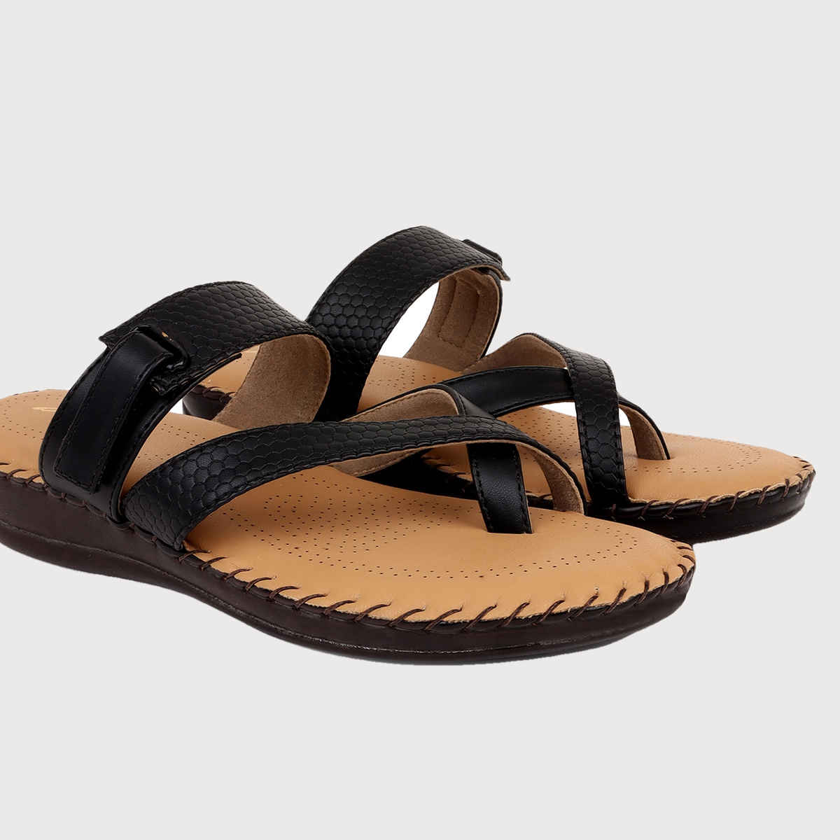 Trase Sleek Ortho Slippers For Womens - Black | 6 UK