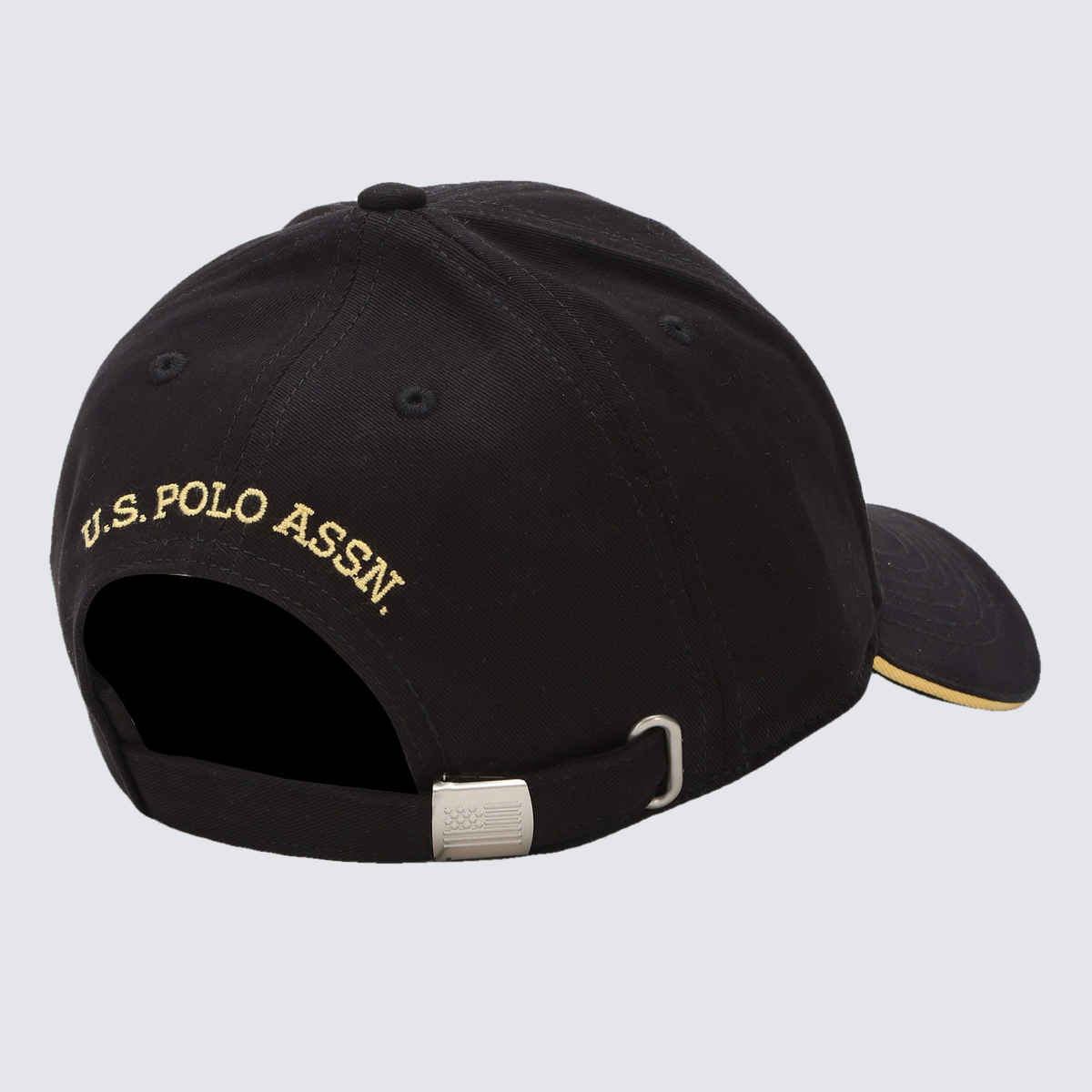 USPA Contrast Logo Cotton Cap For Men Stylish - Black - One Size