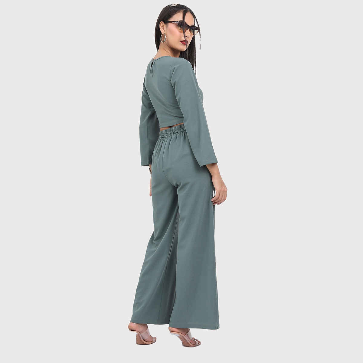 Ketch Women's Top with Pant Co-Ords | Green - M