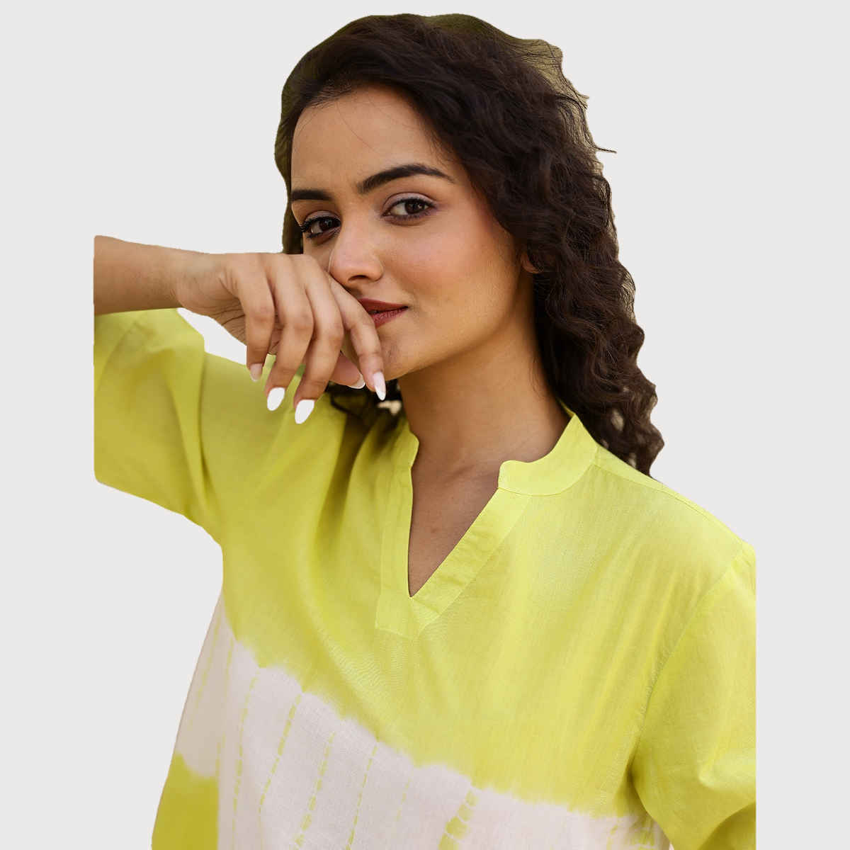 Sanskrutihomes Yellow Tie and Dyed Pure Cotton Night Suit | L