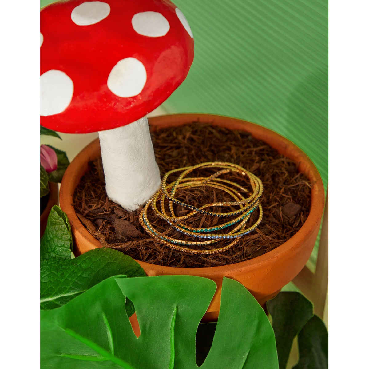 Accessorize London Women's Multi Tiny Cupchain Stretch Bracelet Pack Of 6 - Blue