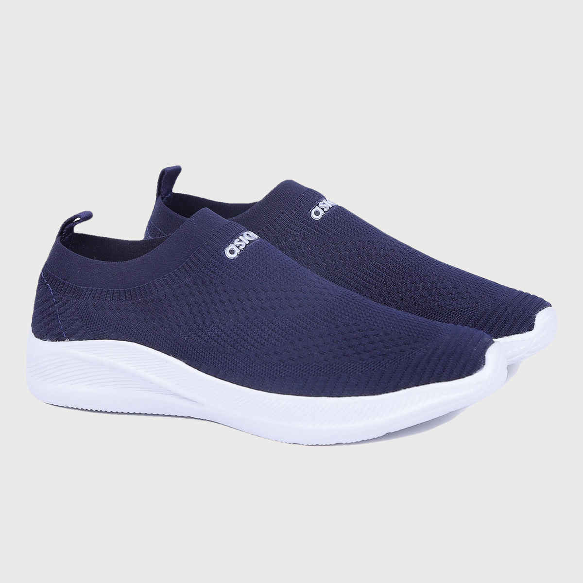 Asian Men s Wind-04 Navy Blue Laceless Shoes | UK-8