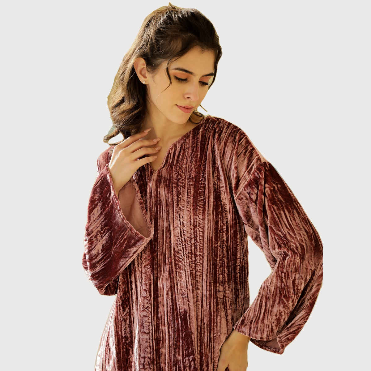 Sanskrutihomes Women Round Neck Pink Night Suit SE-NSP-681 | M