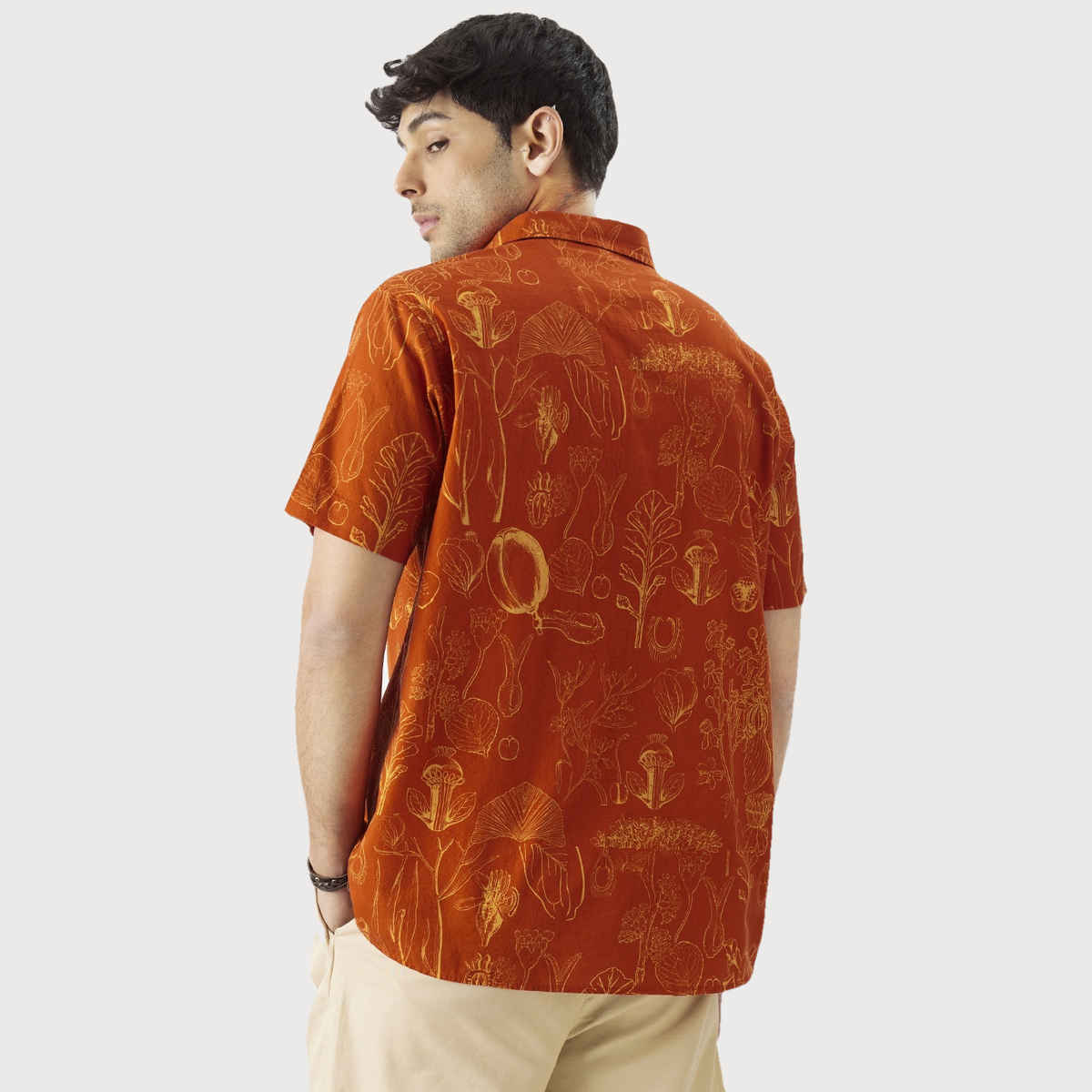 The Souled Store Men's Regular TSS Originals - Tropical Beat Holiday Shirts | Orange | M