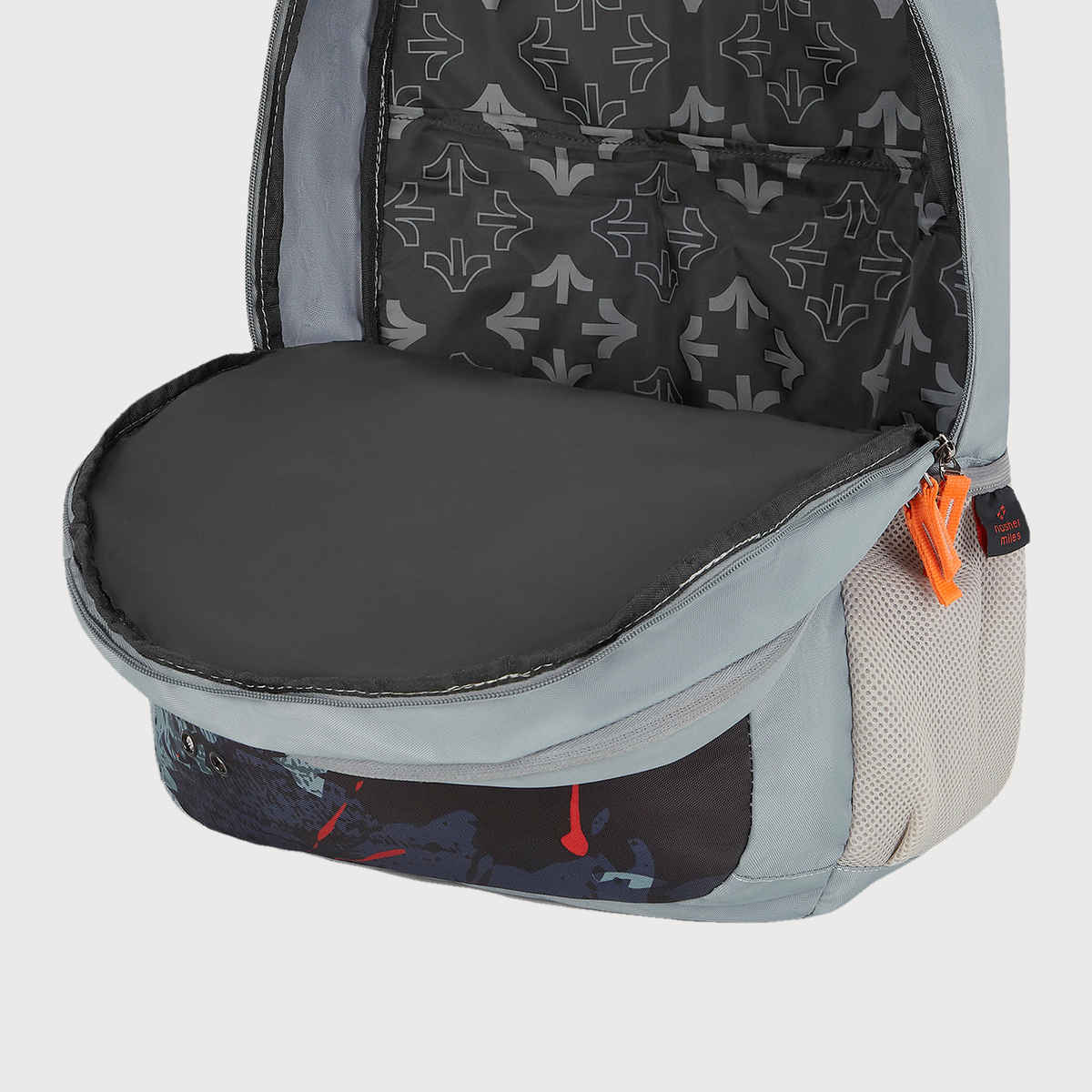 Nasher Miles Cricket Backpack- Unisex- 3 Compartment Casual College Bag- Grey- 45L