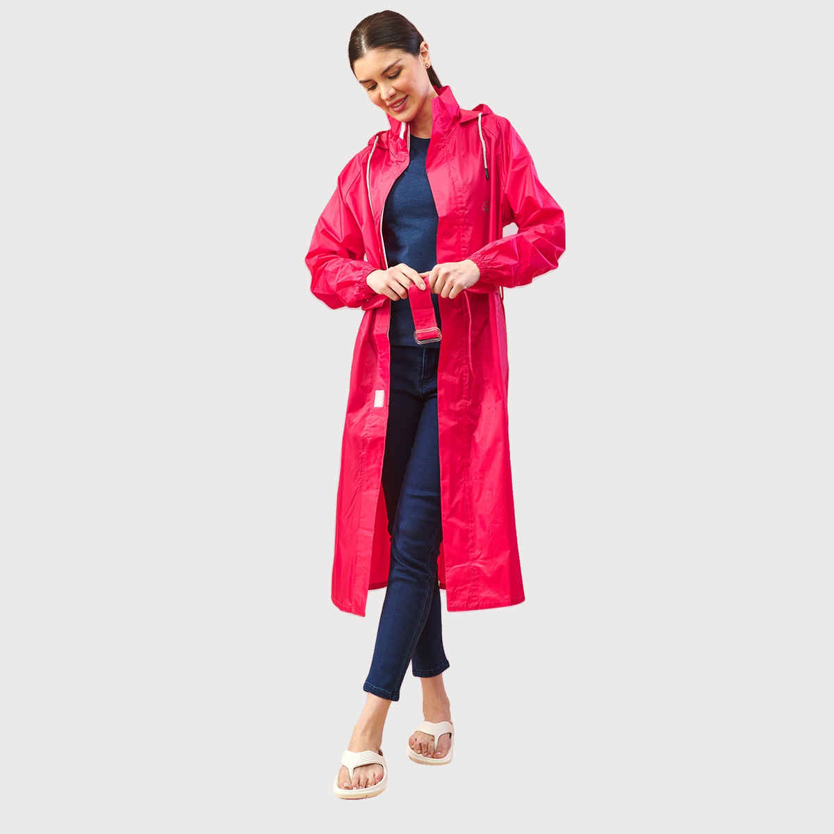 Lux Venus Over Coat Rainwear for Women - Pink | L