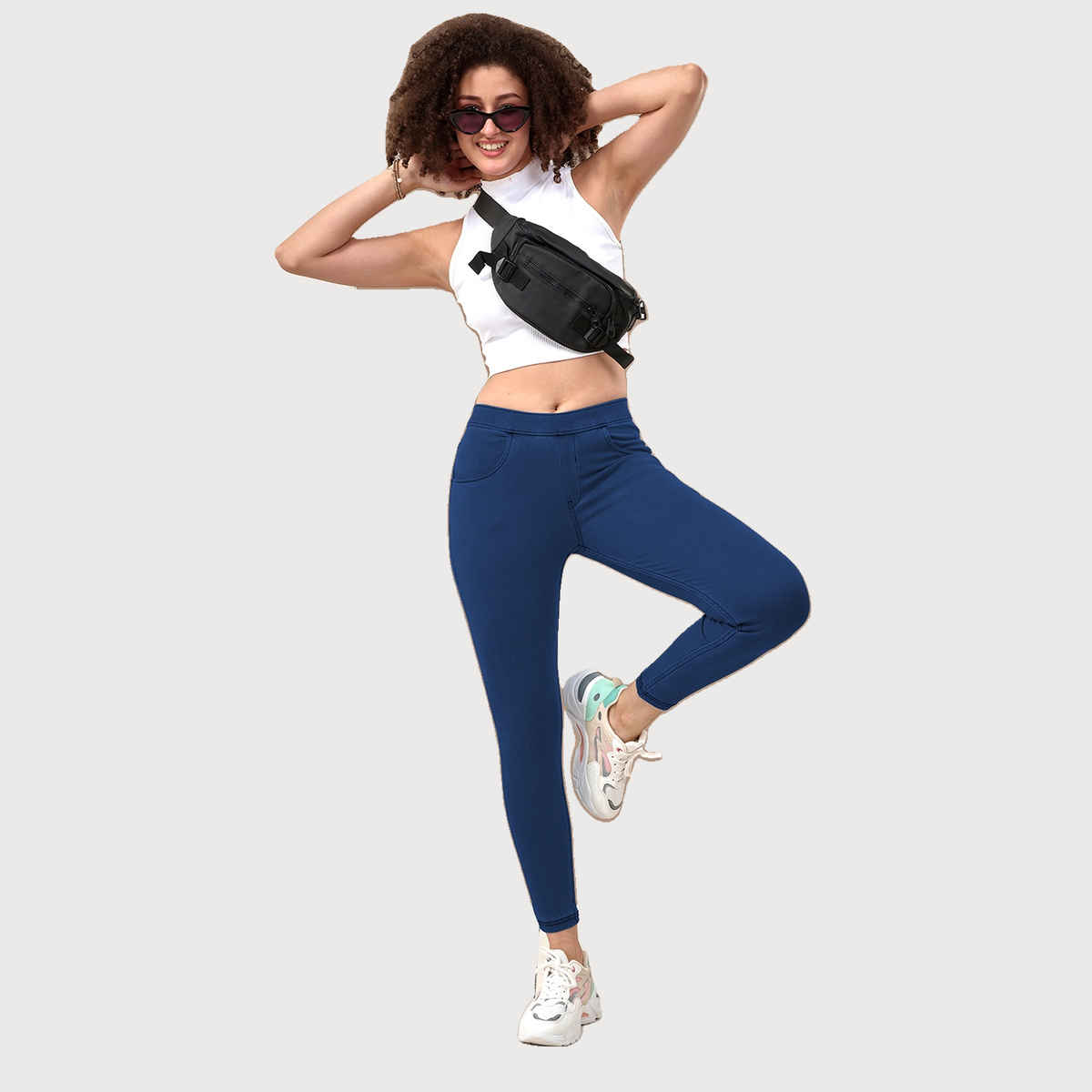 Lyra Women's Jeggings Flexi Denimz Pant | Medium Blue - L