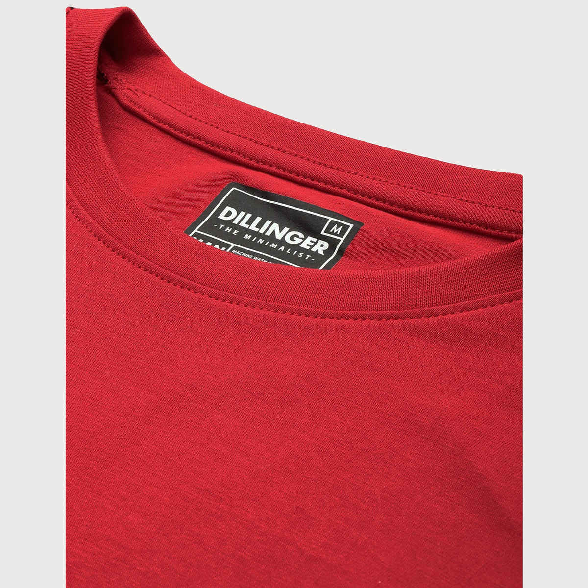 Dillinger Men's Pure Cotton Long Sleeves T-shirt | Red - S
