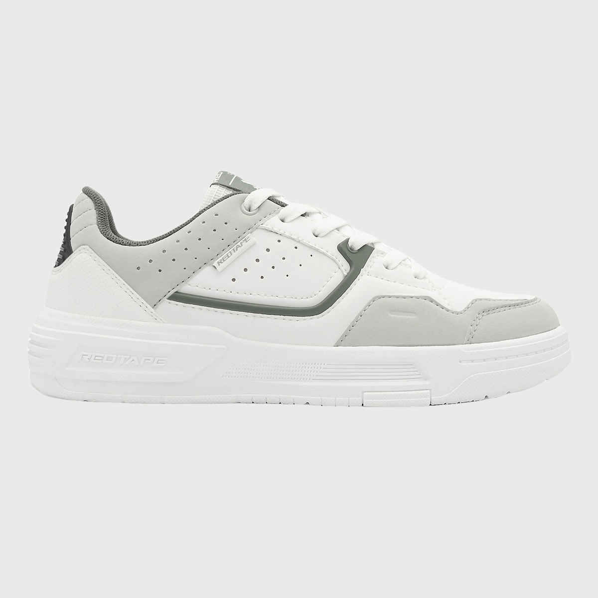 Red Tape Men's Super Sneakers | RSL1244 | White Grey - UK 8