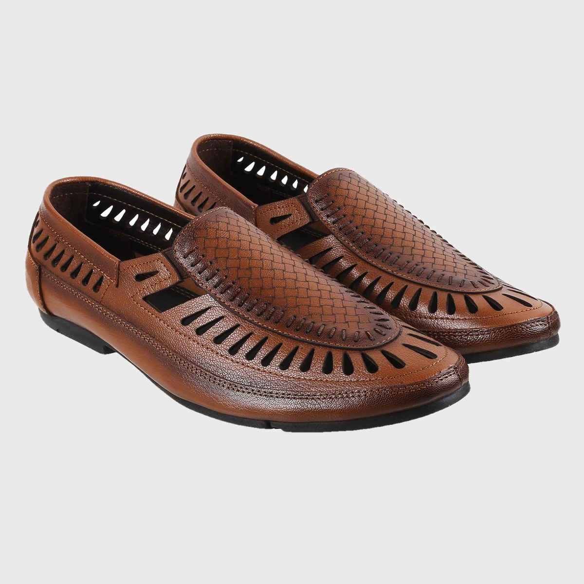 Mochi Men Tan Color Mojaris - Ethnic | Size UK 6 | 18-244
