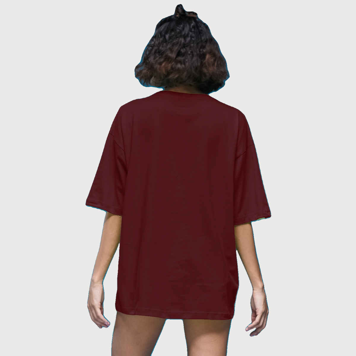Smartees Women's Oversize Printed T-shirt | WW - 2043 | Maroon - L