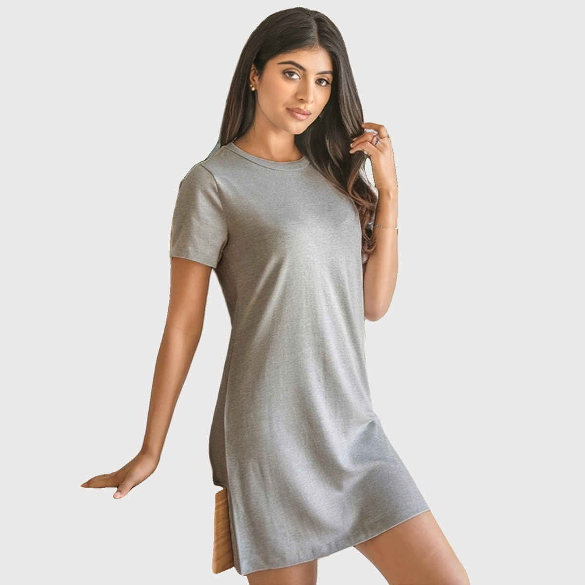 Fflirtygo Women's Cotton Sleep Tees Loungewear Gsn Grey | L