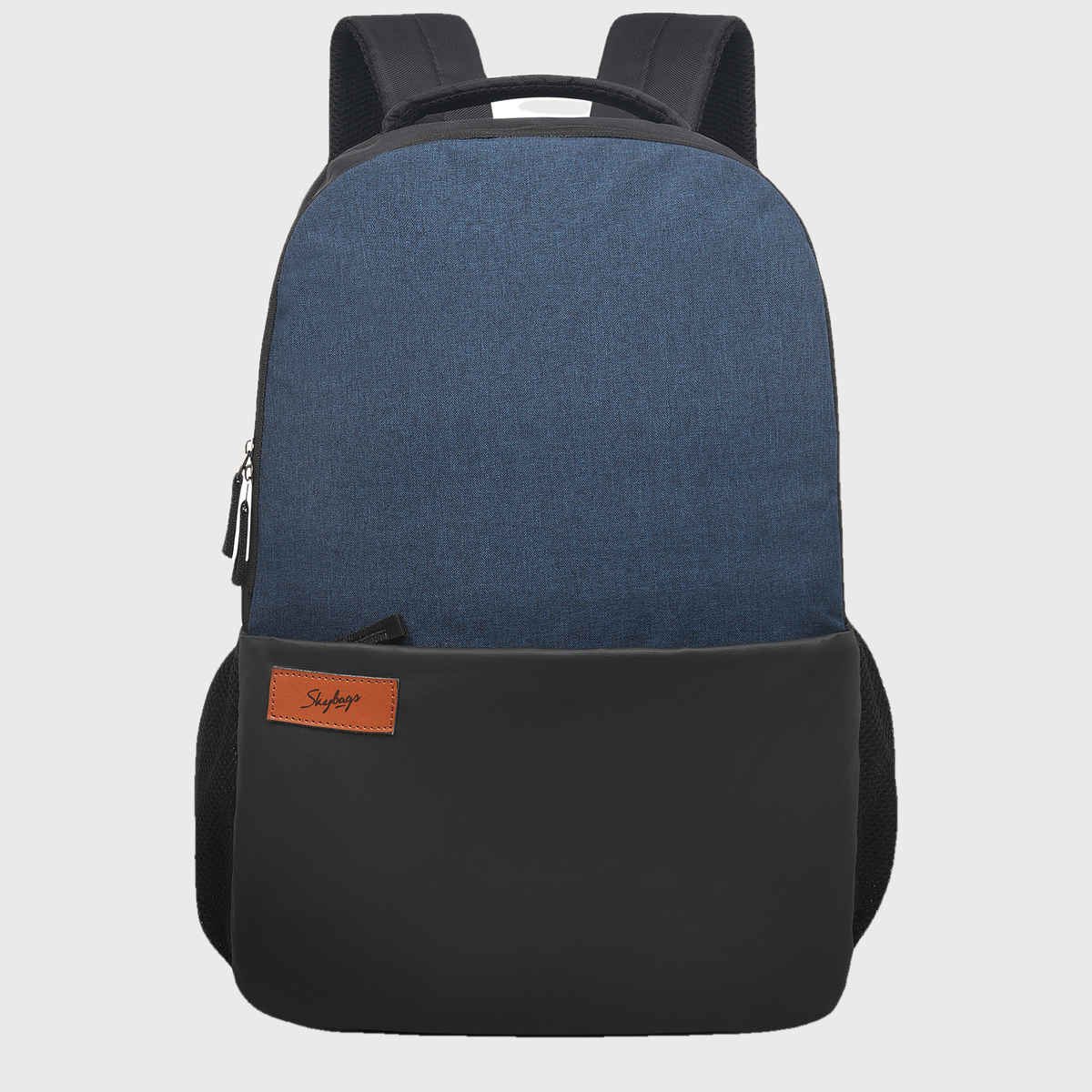 Skybags Unisex Solid Polyester 18L Padded Grab Handle Laptop Backpack | Black and Navy - 15.6 Inch