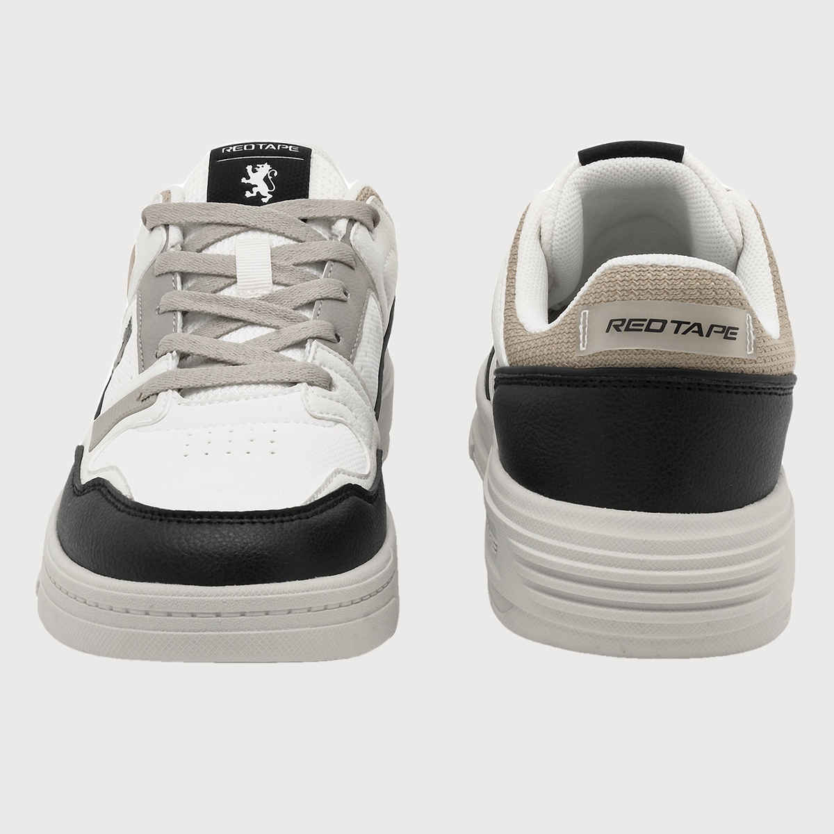 Red Tape Casual Sneaker Shoes For Men | Impact-Resistant Comfort | Black-Brown | Size 6