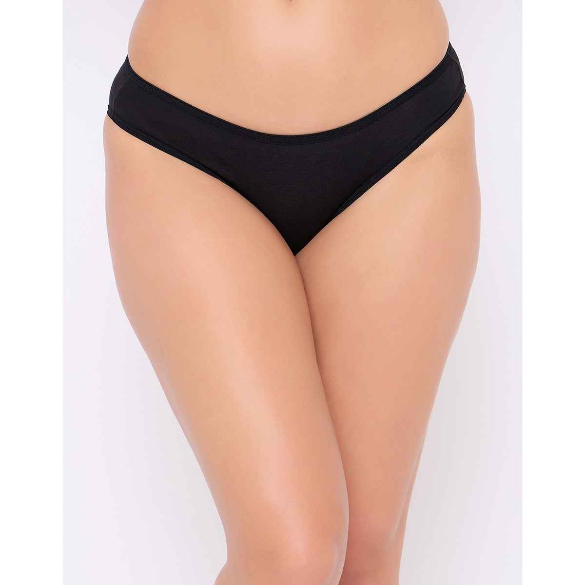Clovia Cotton Pack Of 3 Spandex Low Waist Outer Elastic Bikini Panty | Red - Green - Black | S