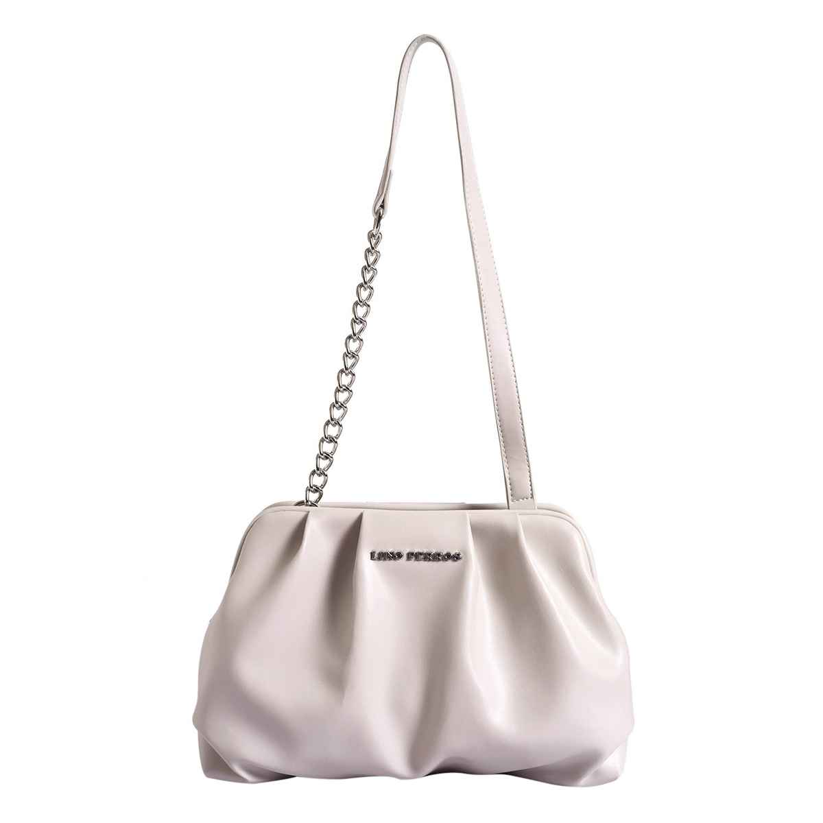 Lino Perros Women's Pleated Shoulder Bag | Off White