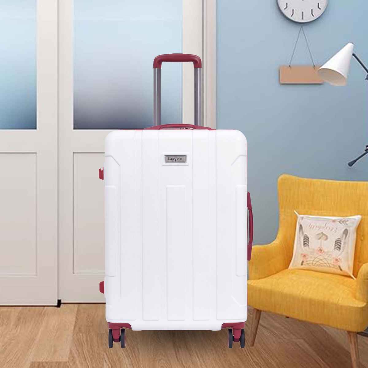 Luggero Candy Trolley Bag | Off White - S